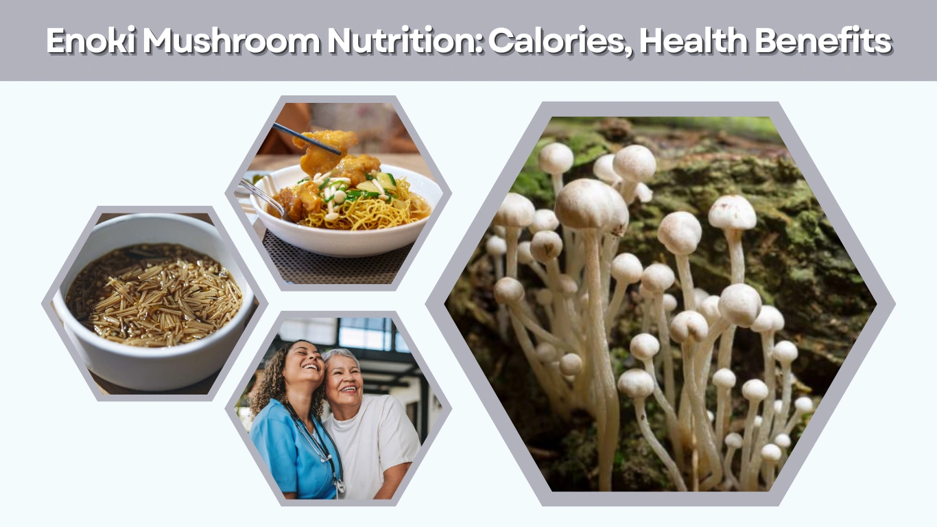 Enoki Mushroom Nutrition Calories, Health Benefits, and Uses