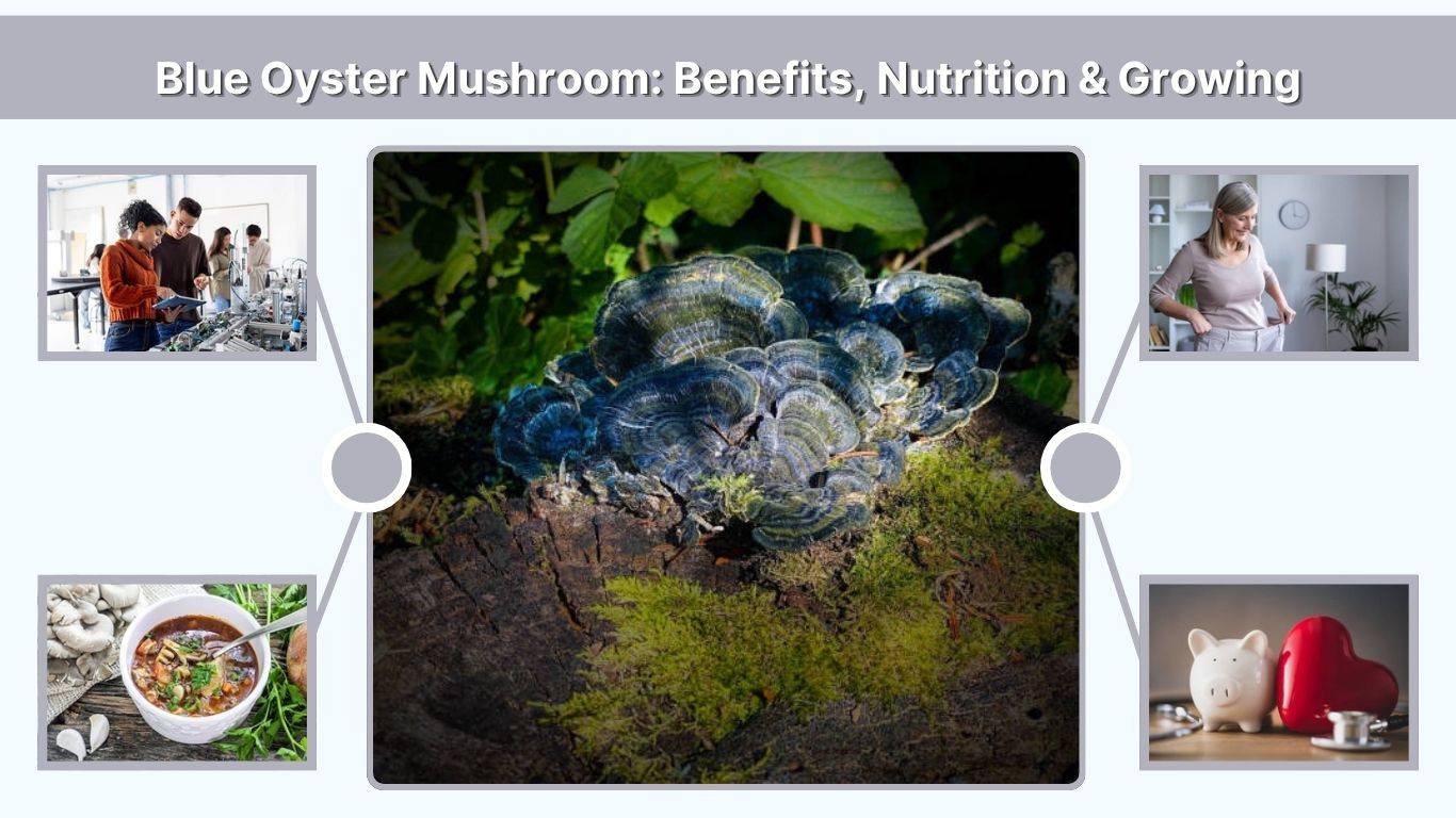 Blue Oyster Mushroom: Benefits, Nutrition & Growing Guide