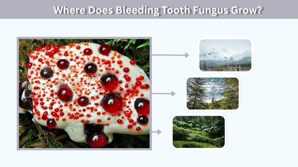 Where Does Bleeding Tooth Fungus Grow?